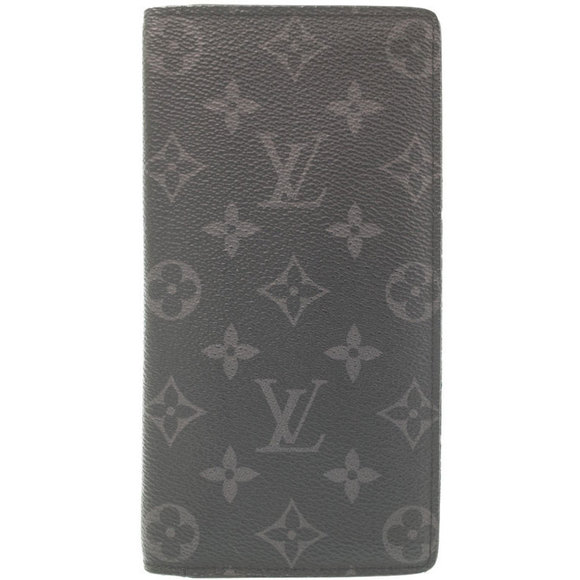 Louis Vuitton Long Eclipse Portefeuille Wallet Black Monogram Brazza Bifold - Picture 1 of 5